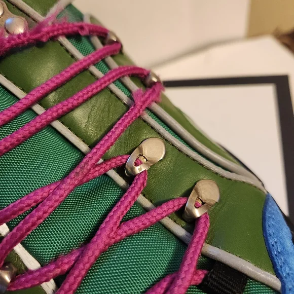 Gucci - Flashtrek Reflective Leather, Suede and Mesh Sneakers - Multi 9 BNWB - Picture 8 of 13